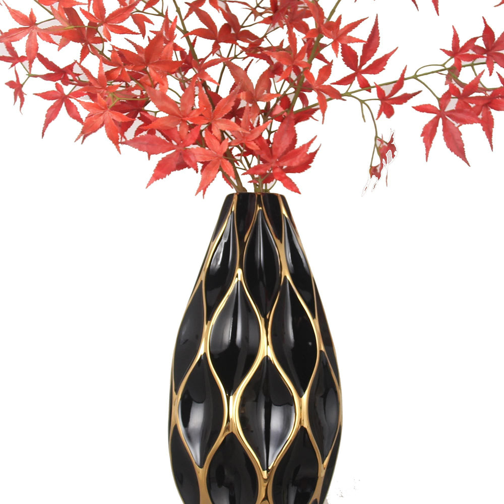 Chic Black & Gold Ceramic Vase