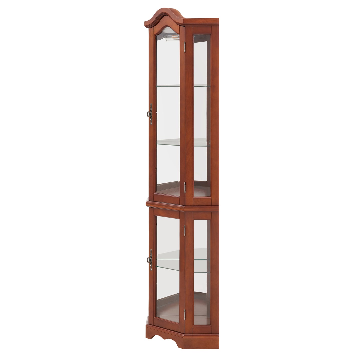 Chic Corner Curio Cabinet with Adjustable Shelves