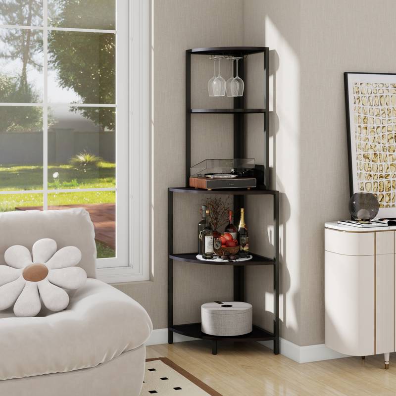 Illuminate Corner Shelf with USB & Glass Holder