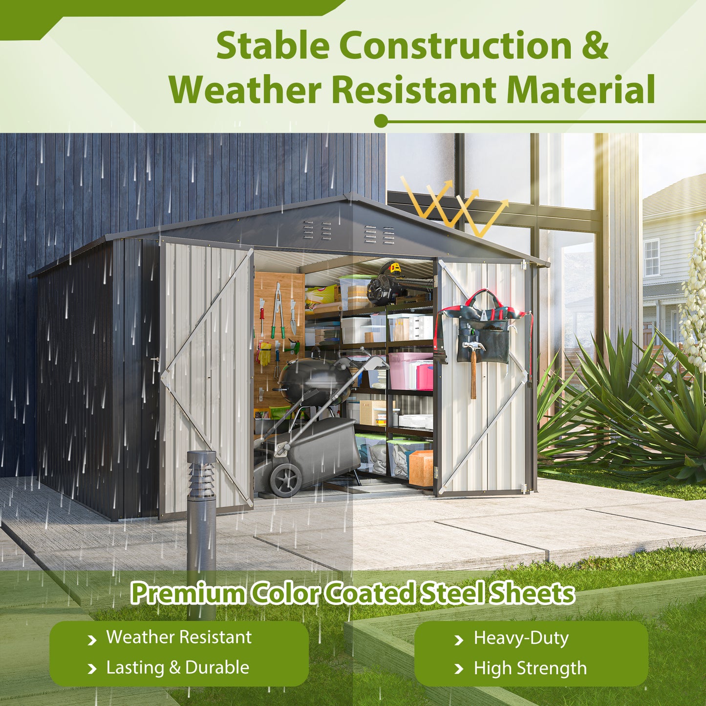 Weatherproof Metal Garden Shed - Secure Outdoor Storage Solution