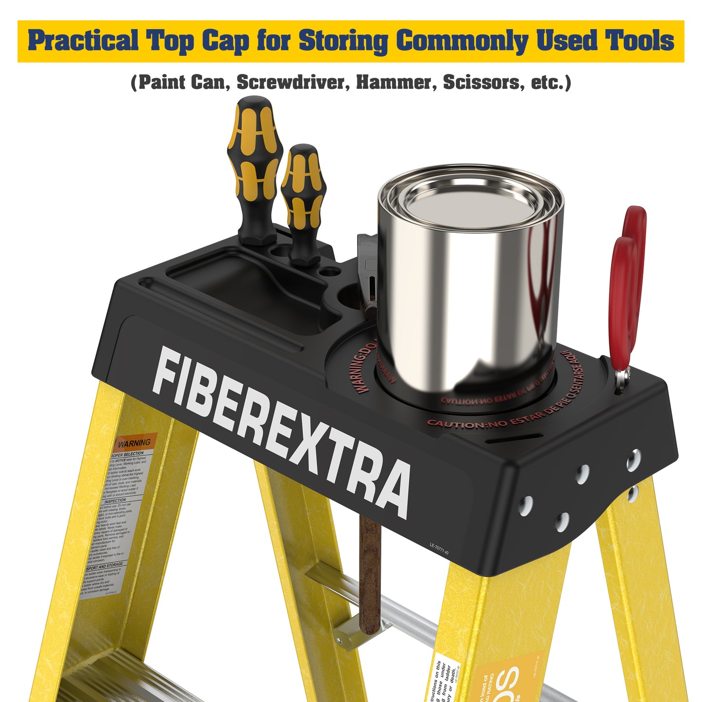 Bright Yellow Fiberglass Step Ladder - Heavy Duty Design