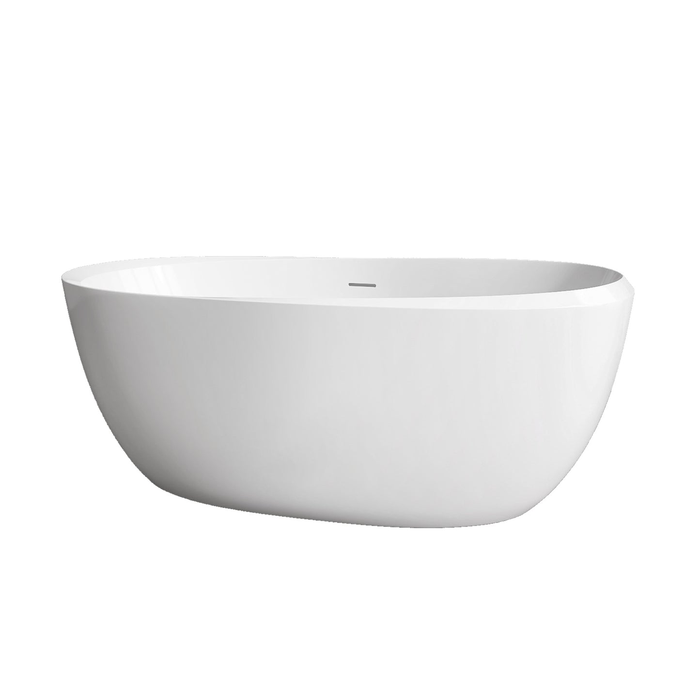 Sleek White Freestanding Soaking Tub with Easy Drain