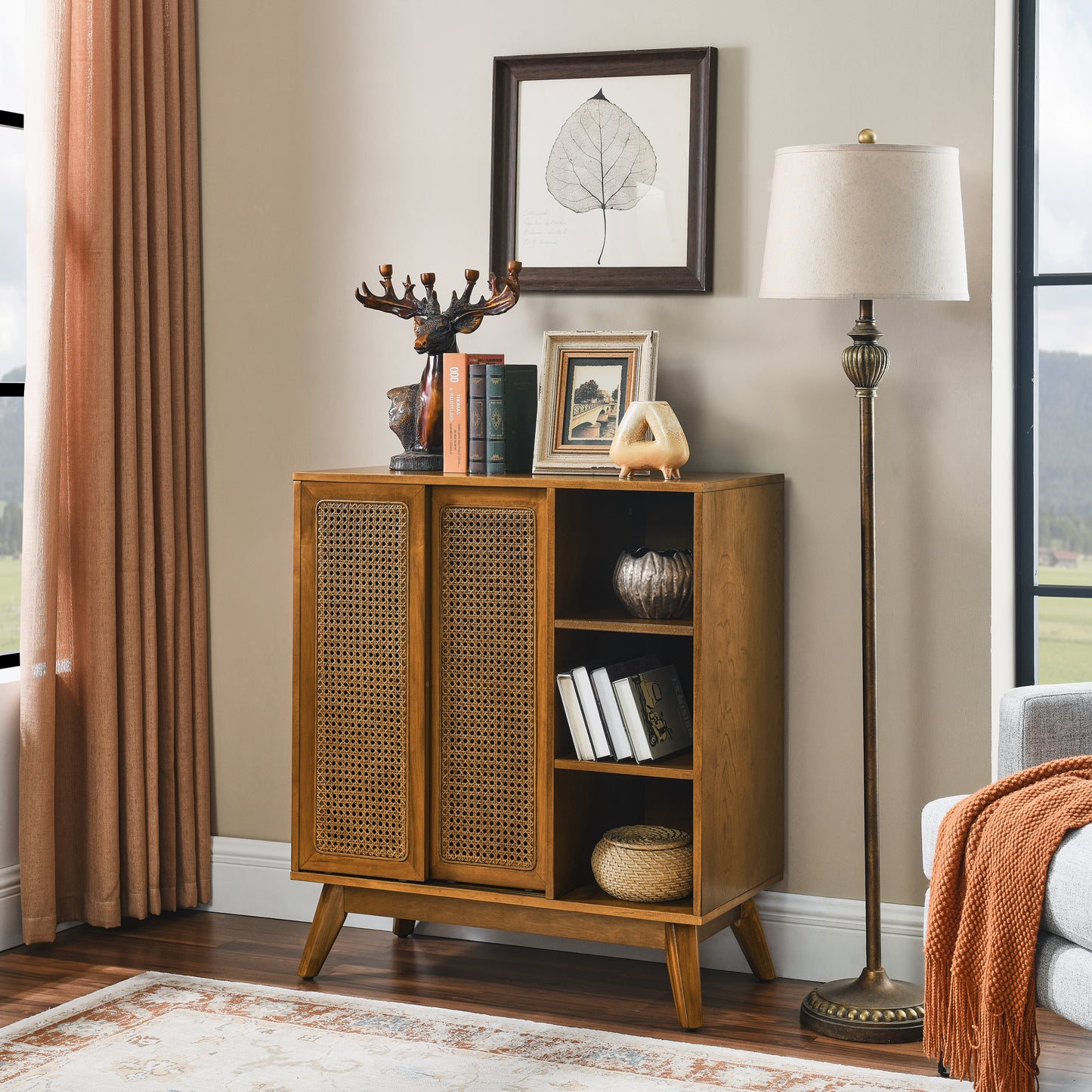 Rattan Charm Sideboard - Stylish Storage for Any Room