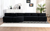 Chic Black Modular Sofa with Loungers and Plush Pillows