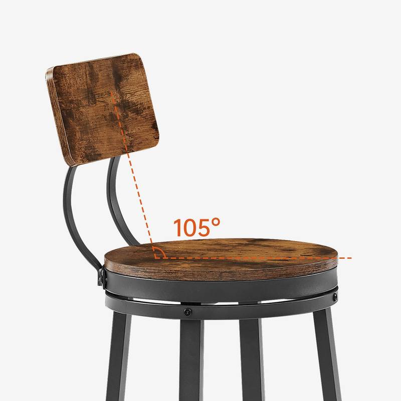 Rustic Swivel Bar Stools – Set of Two