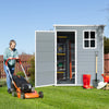 Stylish Grey Outdoor Storage Shed for Patio Gear