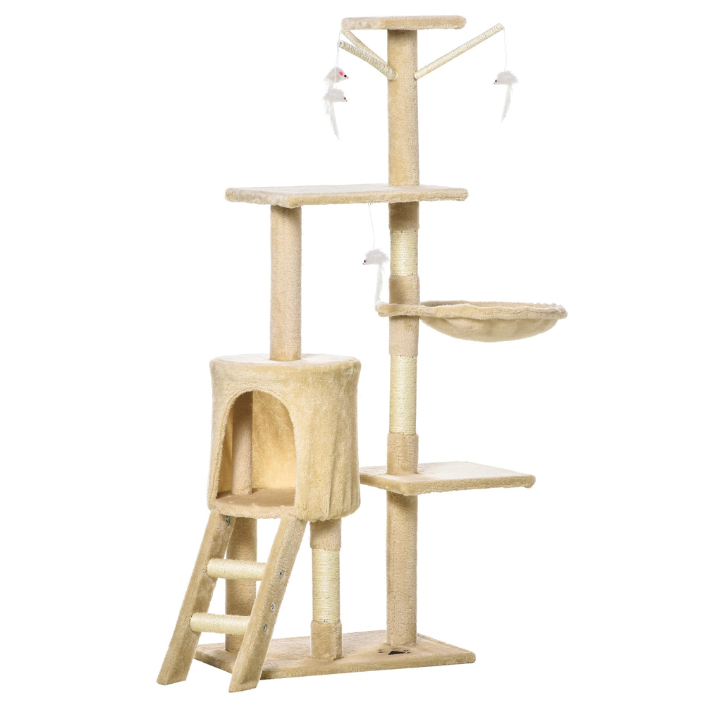 PawHut Cozy Cat Condo & Scratching Tower