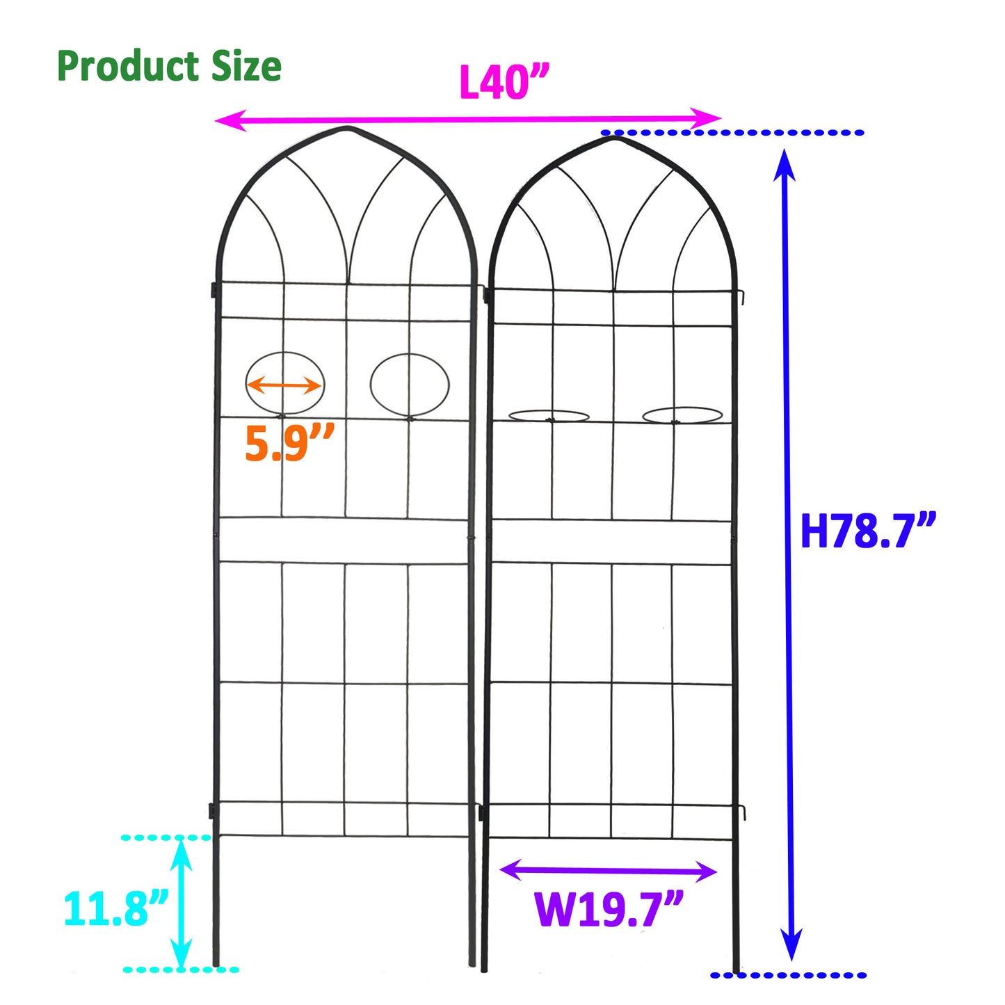 Dynamic Duo Garden Trellis - Rustproof Support for Climbing Plants