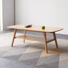 Natural Solid Wood Coffee/Study Table with Storage