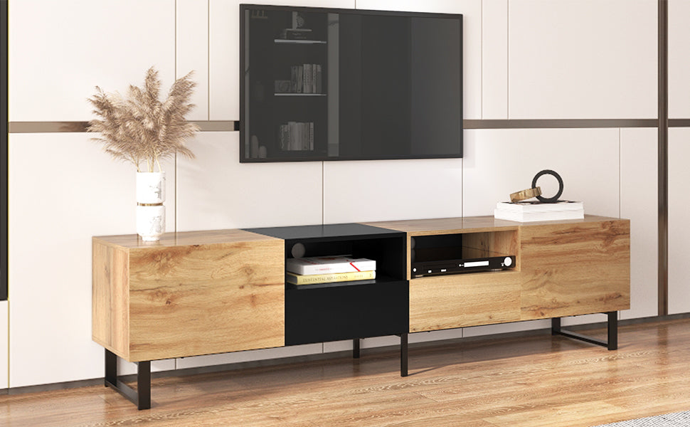 Sleek Media Console with Drop-Down Door and Ample Storage