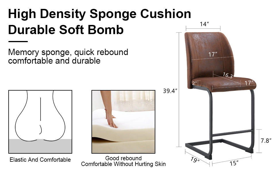 Chic Duo: Suede Cushioned Brown Chairs with Stylish Metal Legs