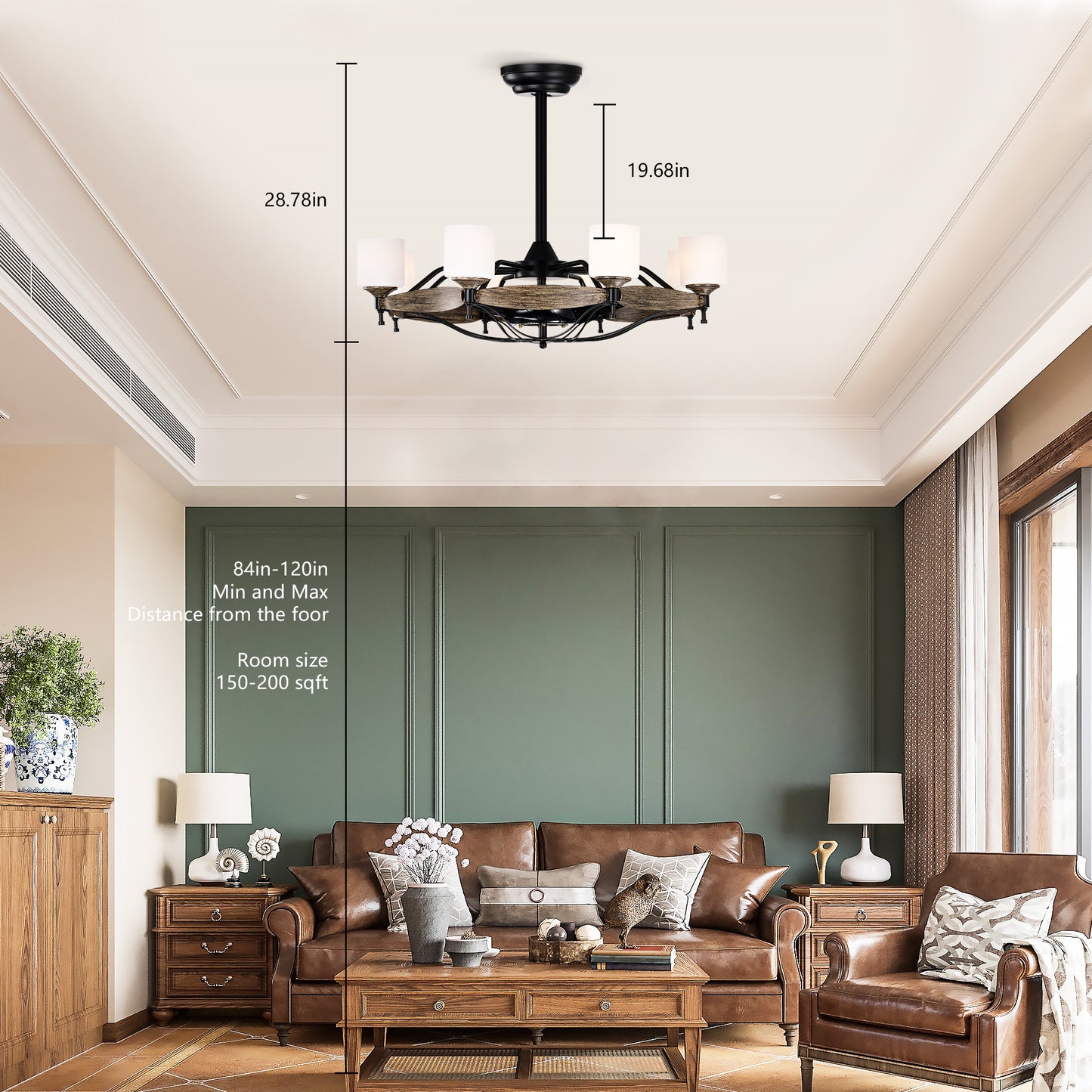 Farmhouse Elegance Ceiling Fan Chandelier