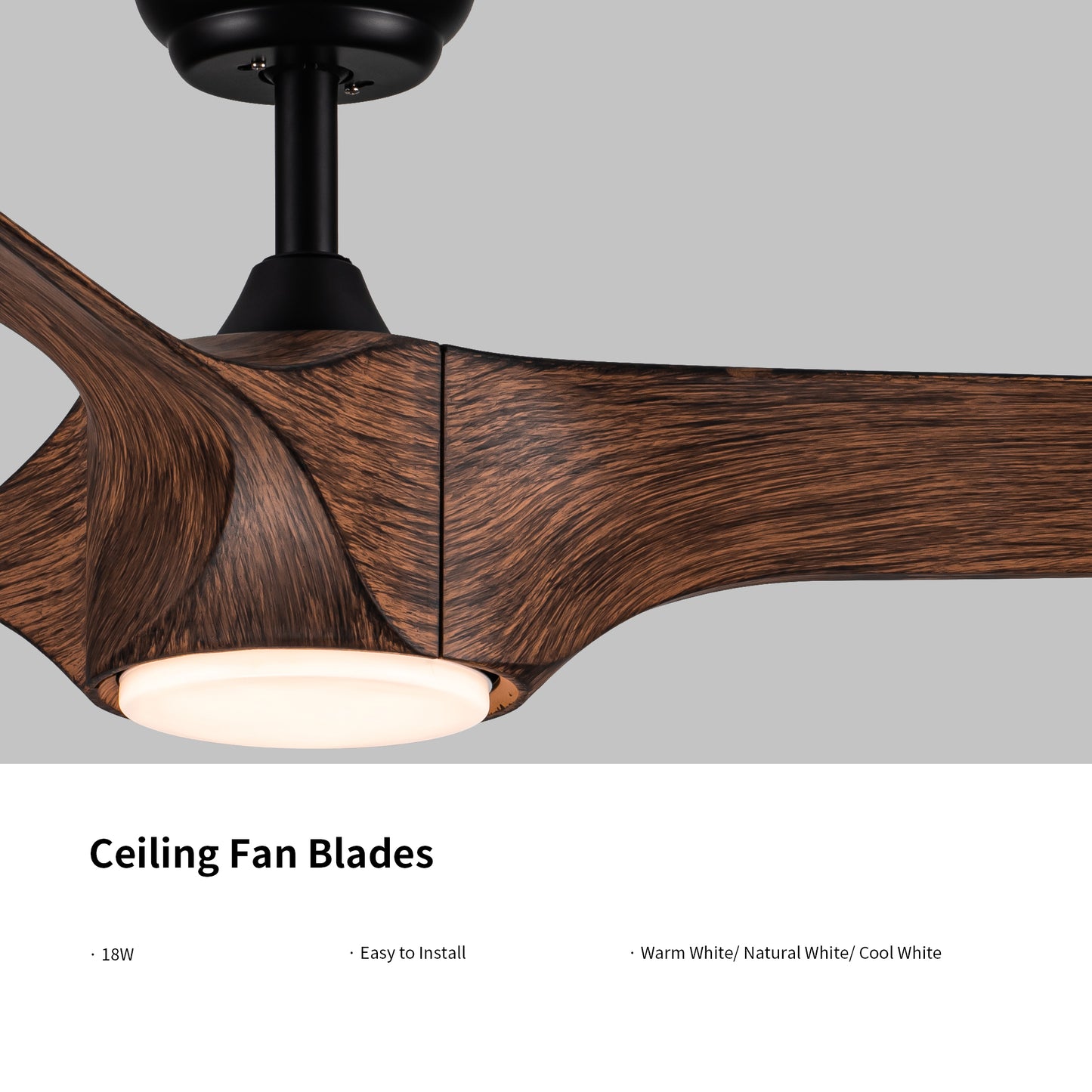 Chic Wood Grain LED Ceiling Fan