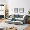 Cozy Grey Twin Daybed & Trundle Sofa