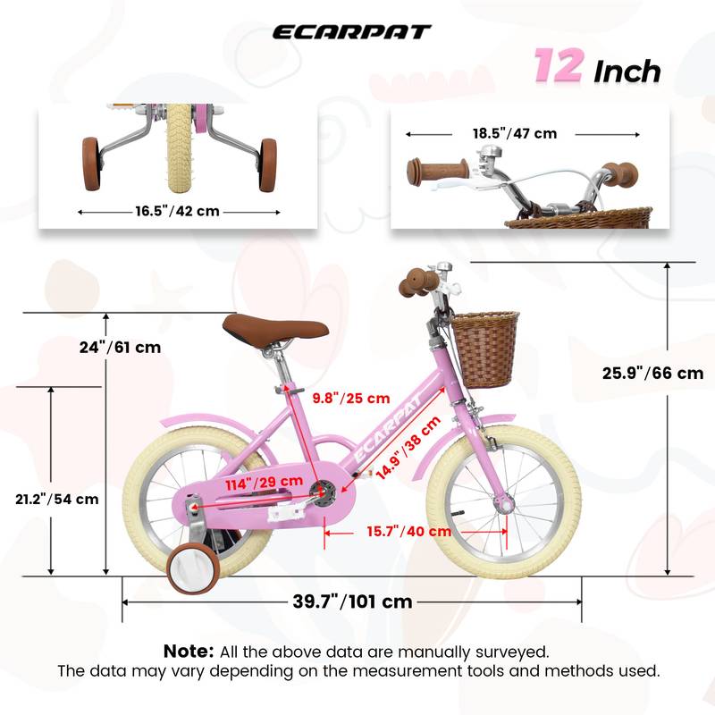 Ecarpat Girls' Adventure Bike for Little Riders