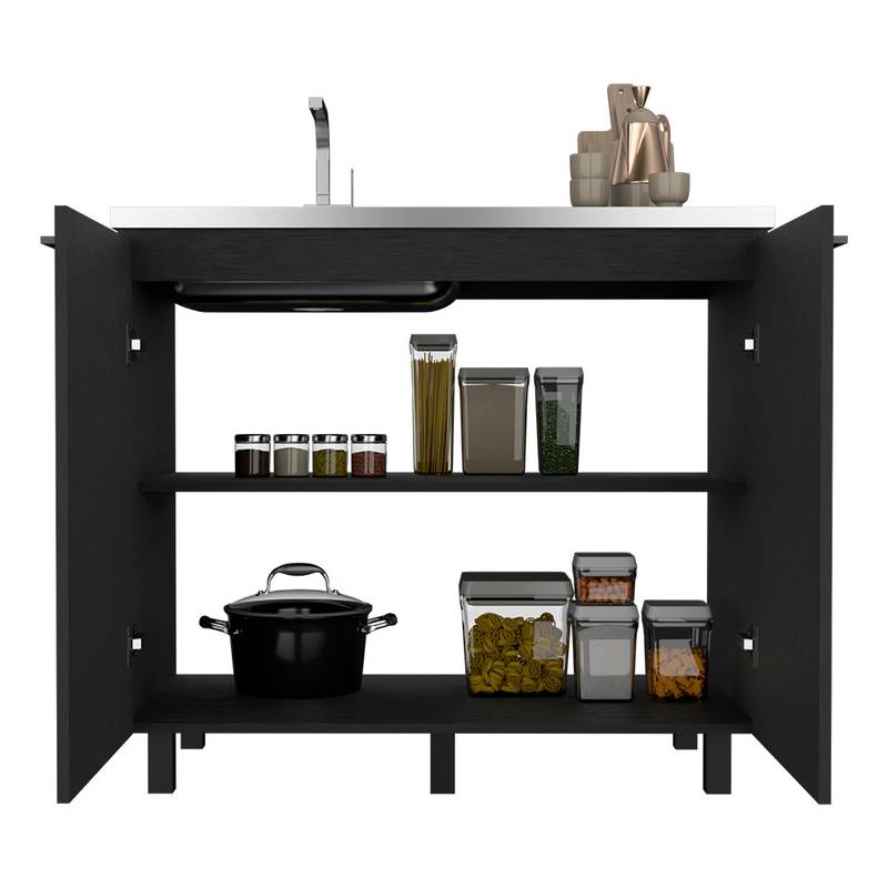 Burwood Black Utility Sink Cabinet