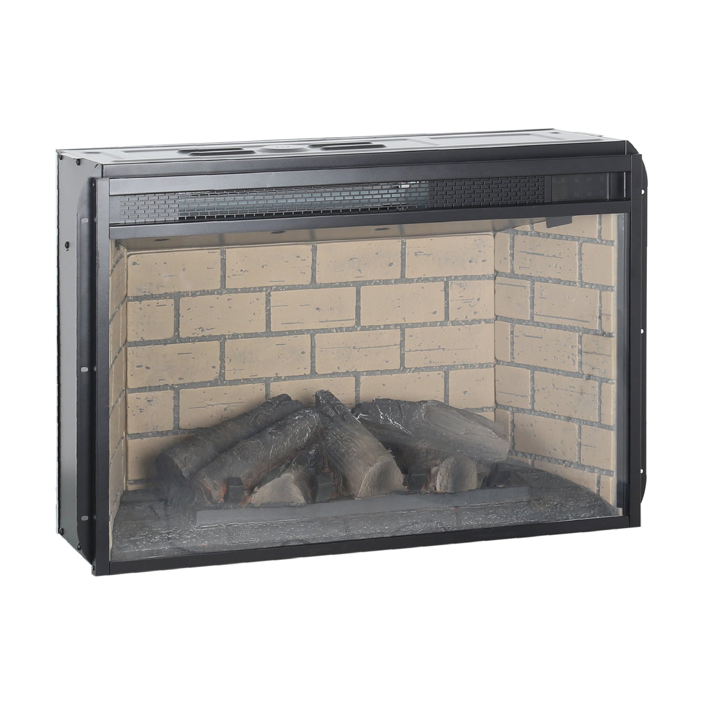 Cozy Infrared Fireplace Insert with Brick Design