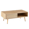 Chic Rattan Coffee Table with Hidden Storage