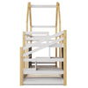 Cozy Twin House Bunk Bed with Storage Steps & 2 Fun Blackboards