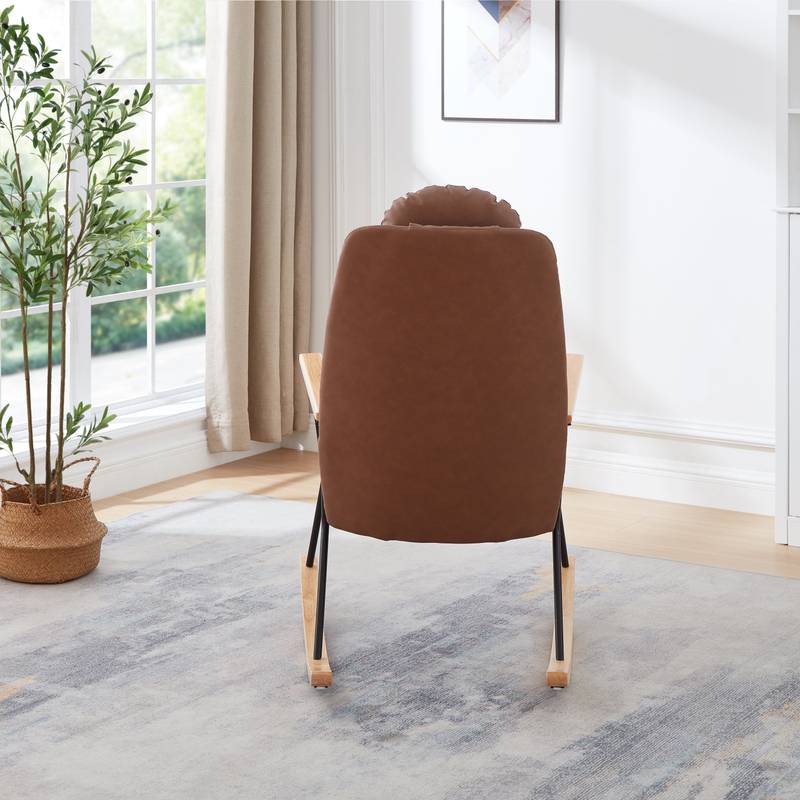 Cozy Rocking Chair with Adjustable Headrest