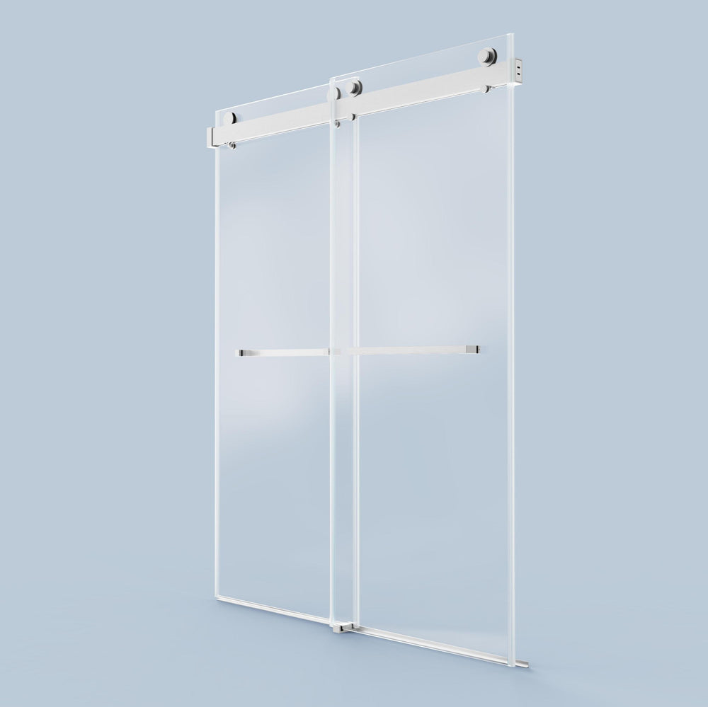 Sleek Soft-Close Frameless Shower Door in Brushed Nickel