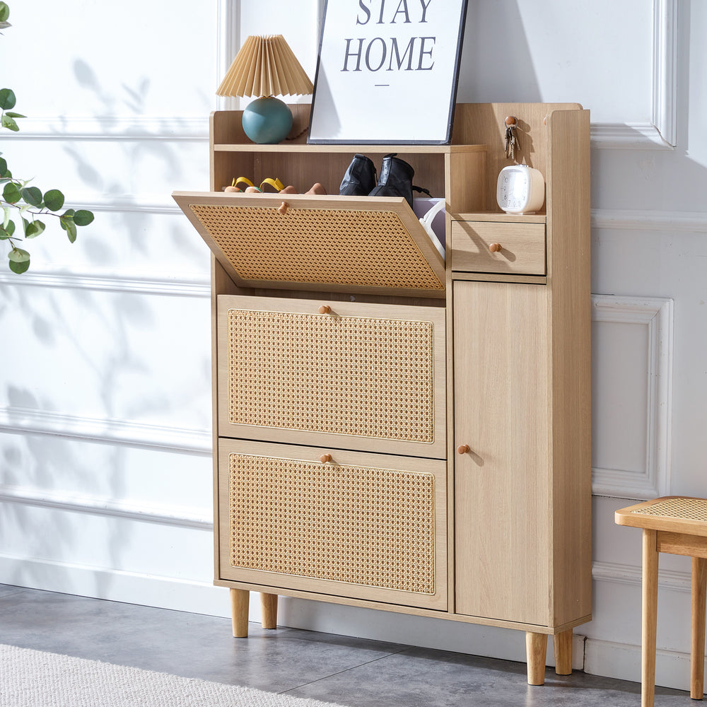 Stylish Rattan Shoe Storage