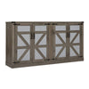 Rustic Barn Door Faux Rattan Sideboard