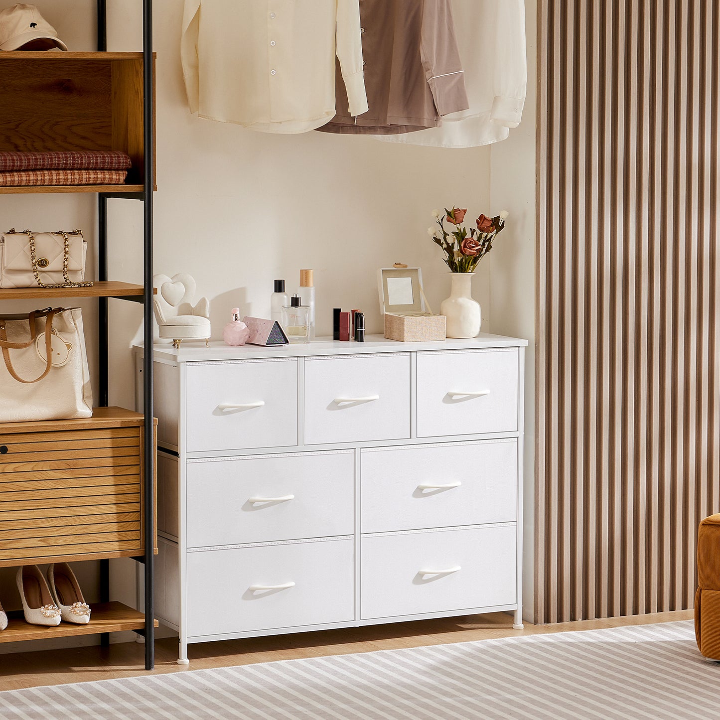 Chic White Wardrobe Locker with Ample Storage