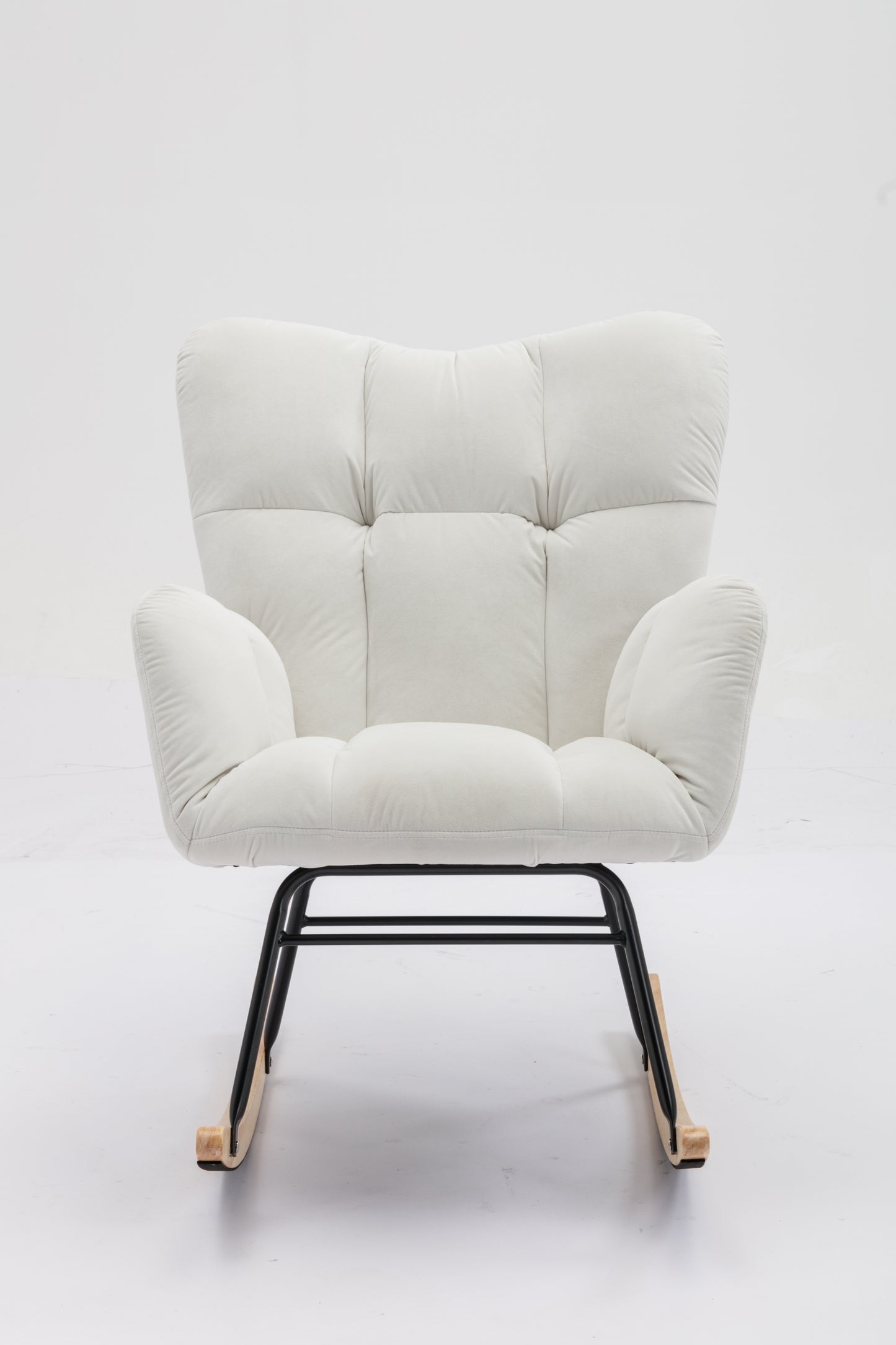 Velvet Mid-Century Rocking Chair - Cozy & Chic for Your Space