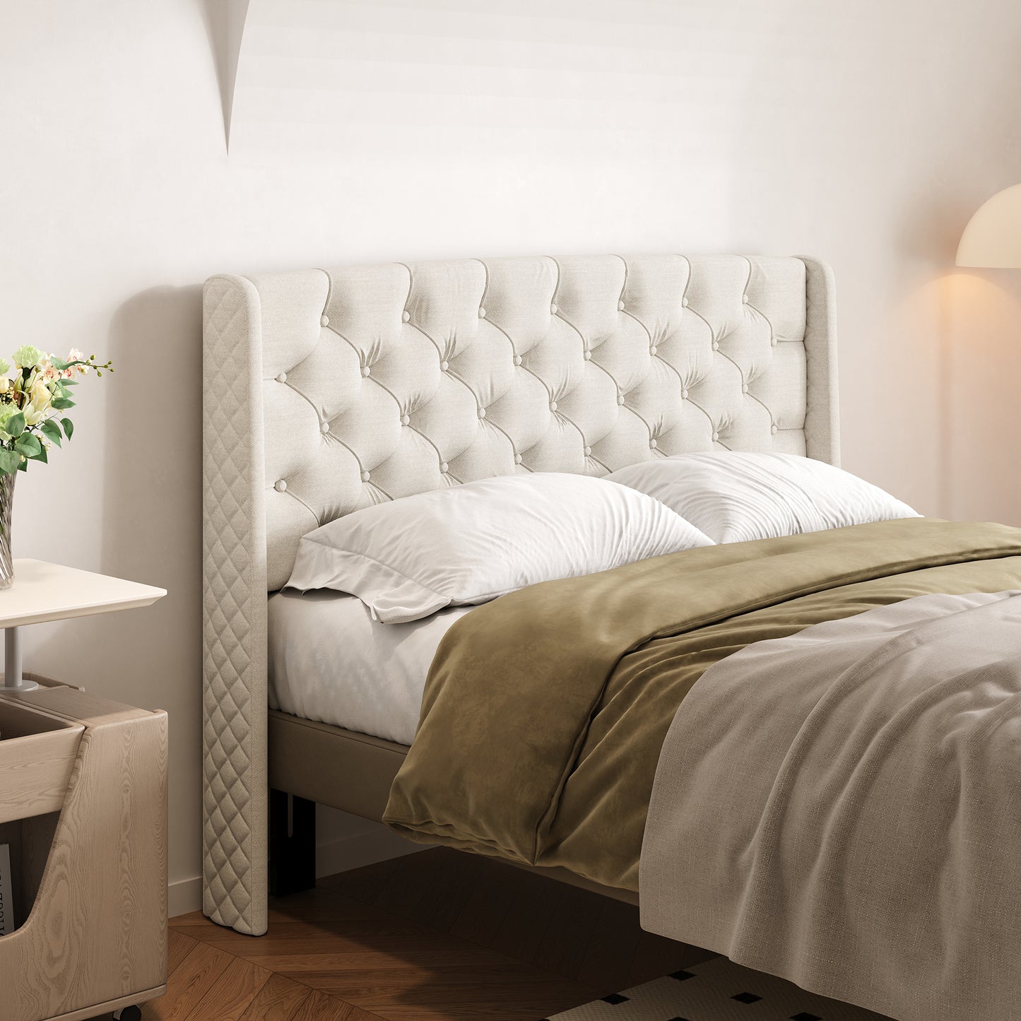 Lidia Luxe Winged Headboard