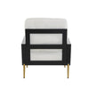 Chic White Accent Armchair with Gold Legs