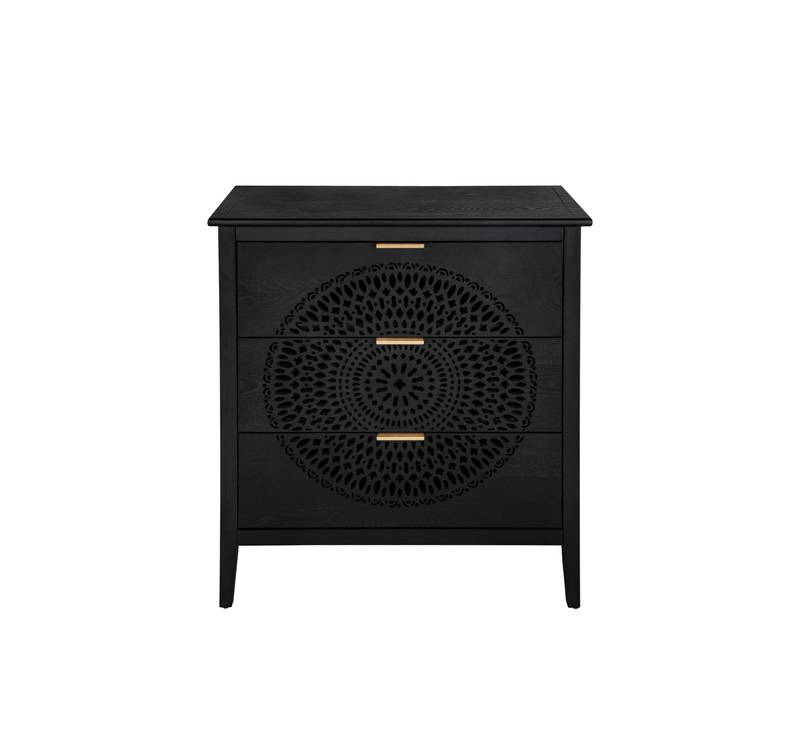 Chic Hollow-Carved 3-Drawer Storage Chest