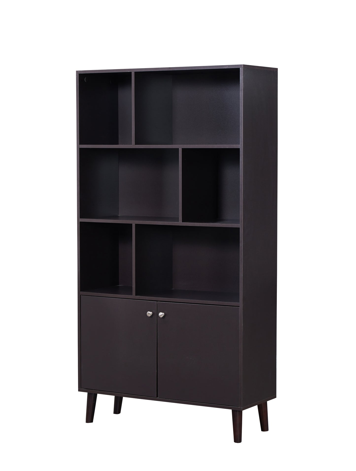 Chic Coffee Bookcase with Doors