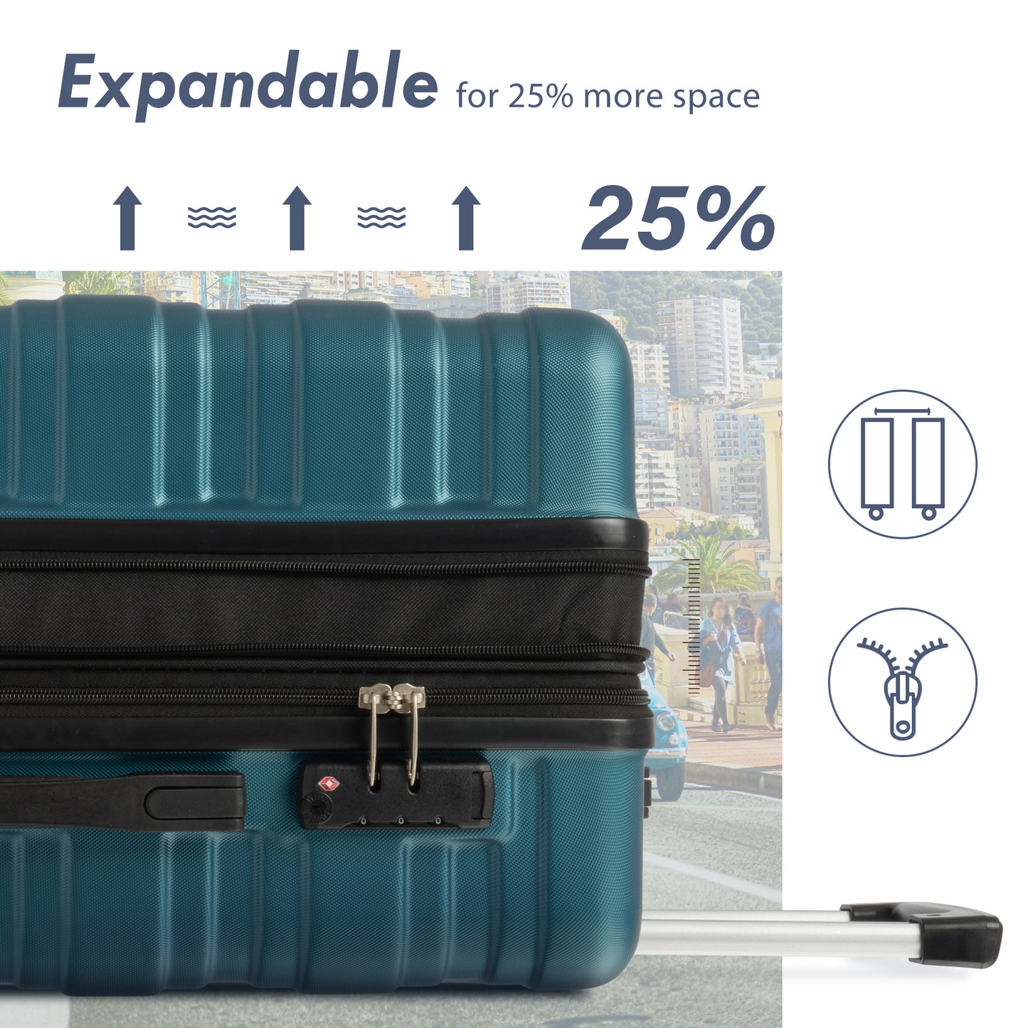 Travel Light: 3-Piece Spinner Luggage Set with TSA Lock