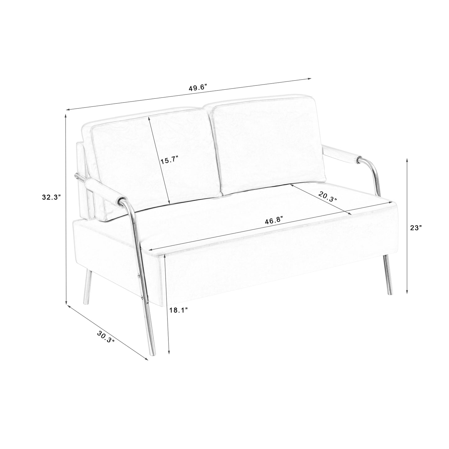 Cozy Companion Loveseat - Pet-Friendly, Modern Comfort for Small Spaces