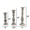 Charming White Mango Wood Candle Holders - Set of Three
