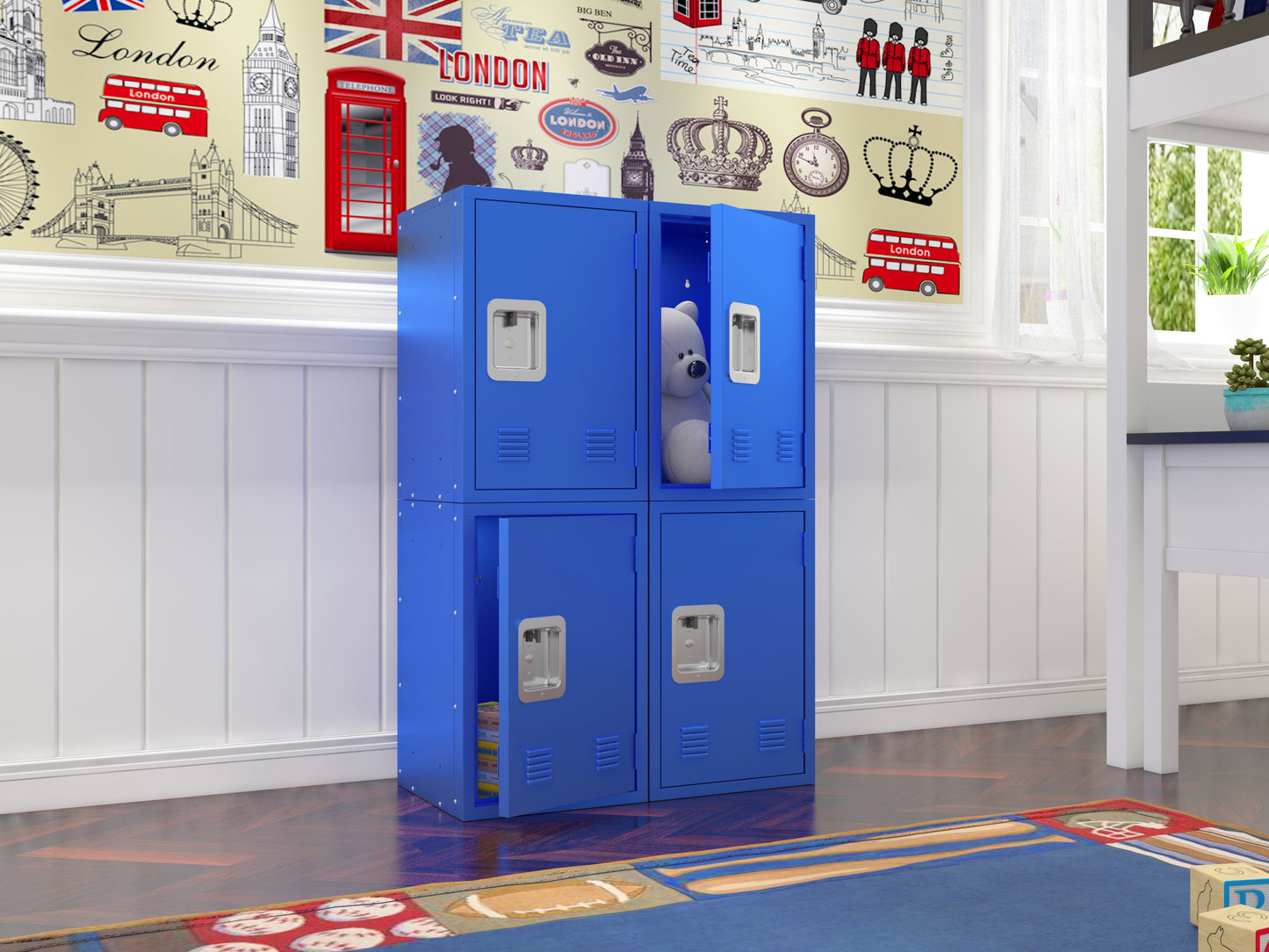 Chic Metal Locker Cabinet - Stylish Lockable Storage for Home or Office