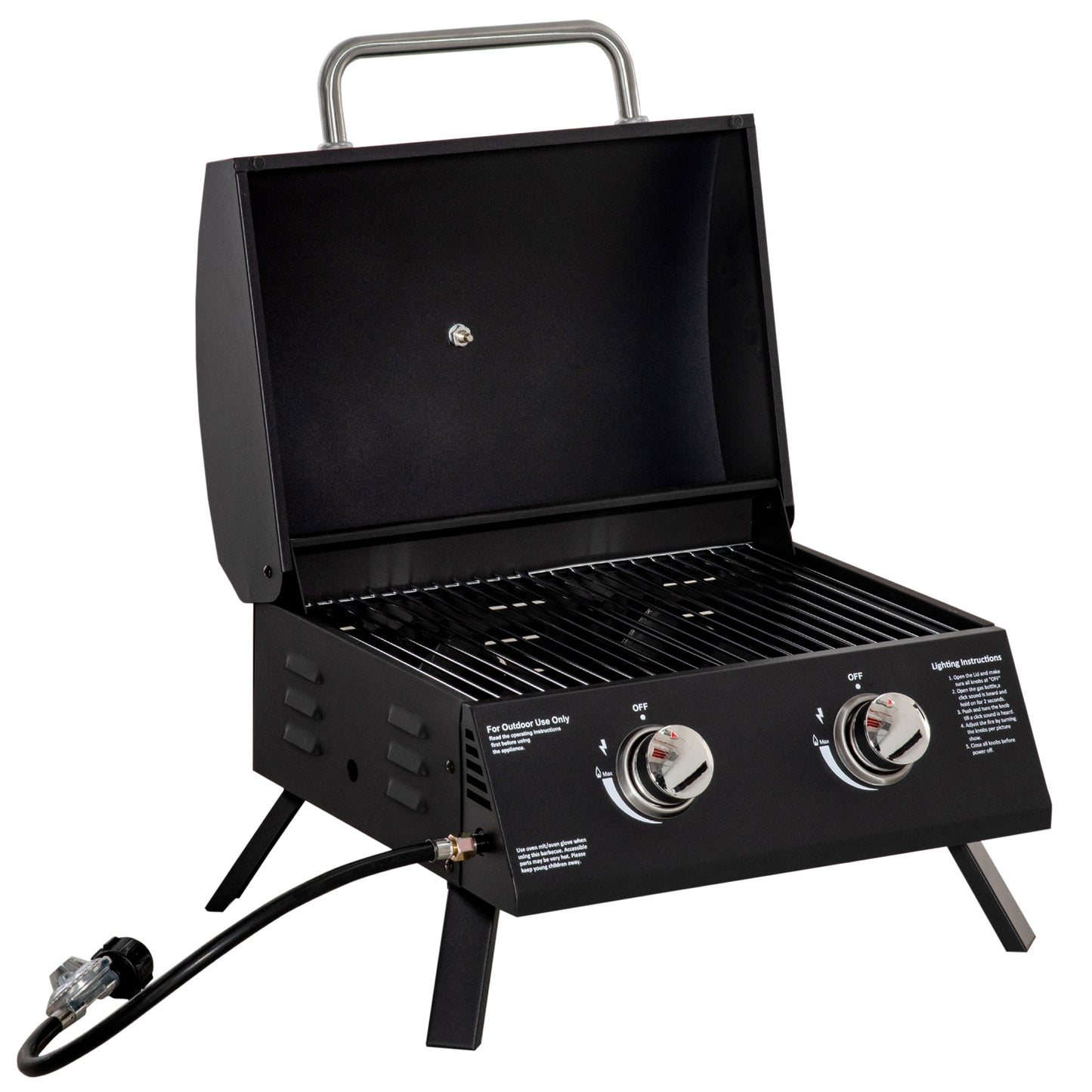 Outsunny Portable 2-Burner Gas Grill - Perfect for Camping & Picnics