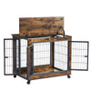 Rustic Dog Crate Side Table on Wheels