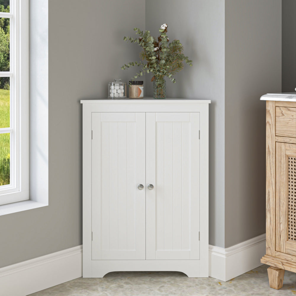 Charming Corner Cabinet with Adjustable Shelves