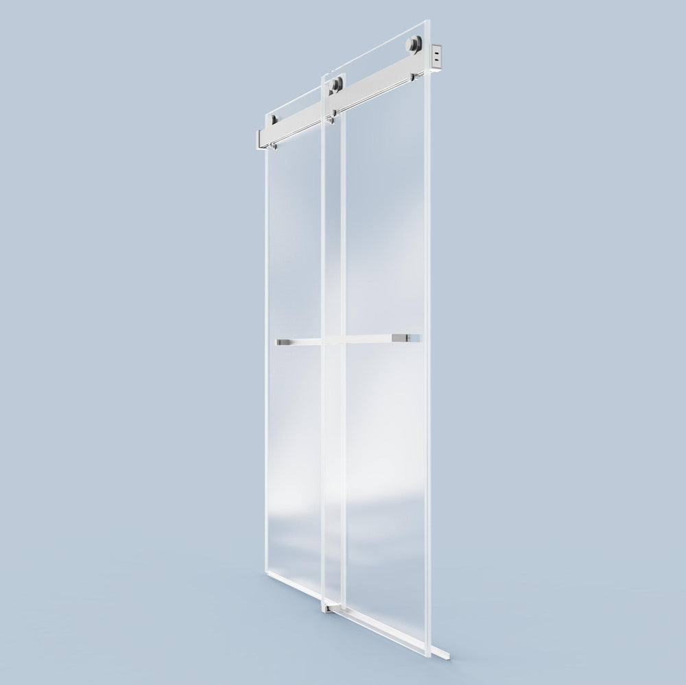 Sleek Soft-Close Frameless Shower Door in Brushed Nickel