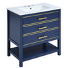 Navy Chic Bathroom Vanity with Open Storage