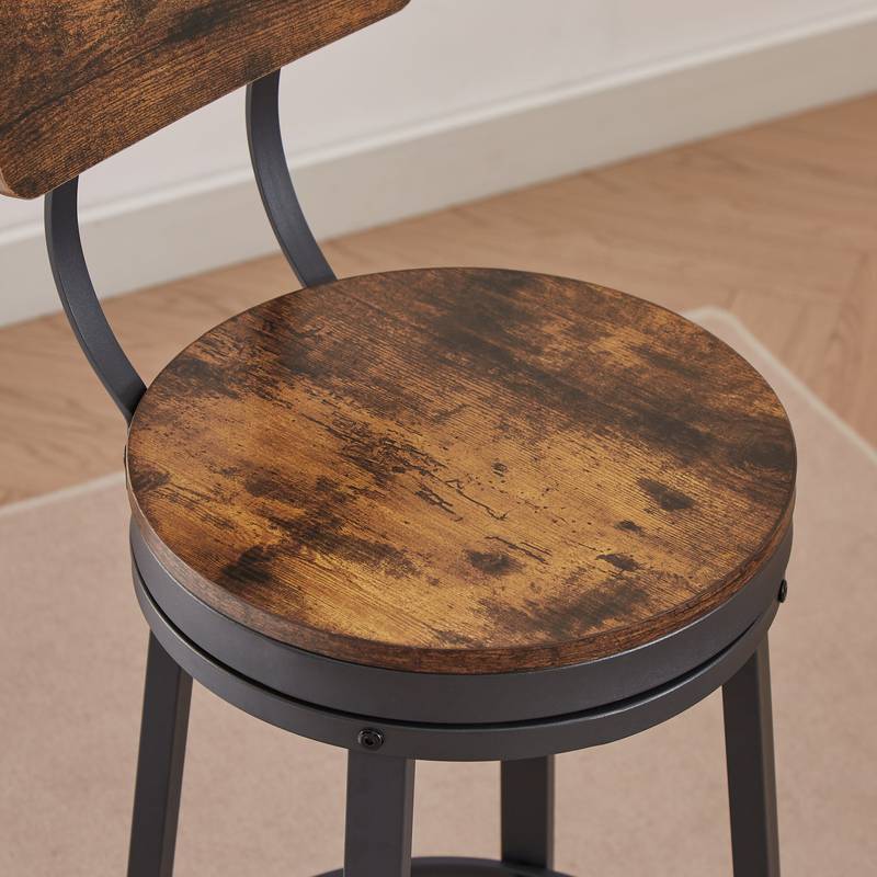 Rustic Swivel Bar Stools – Set of Two