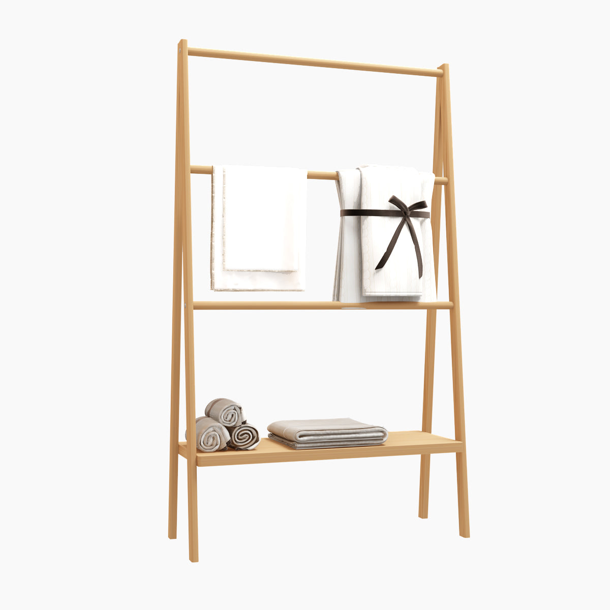 Bamboo Towel & Shelf Rack