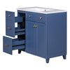 Navy Elegance Bathroom Vanity with Soft-Close Doors and Resin Sink