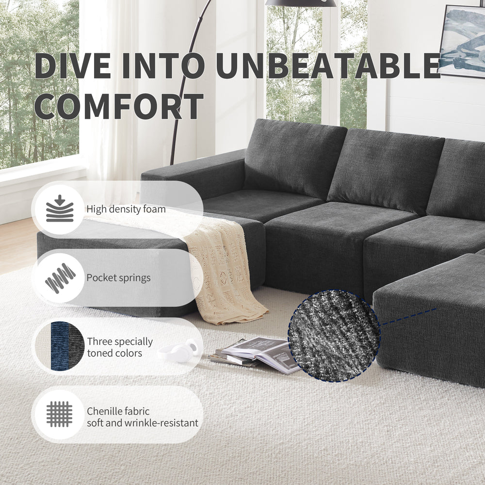 Cozy Modular U-Shaped Sofa Set