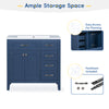 “Chic Blue Bathroom Vanity with Sink and Storage”