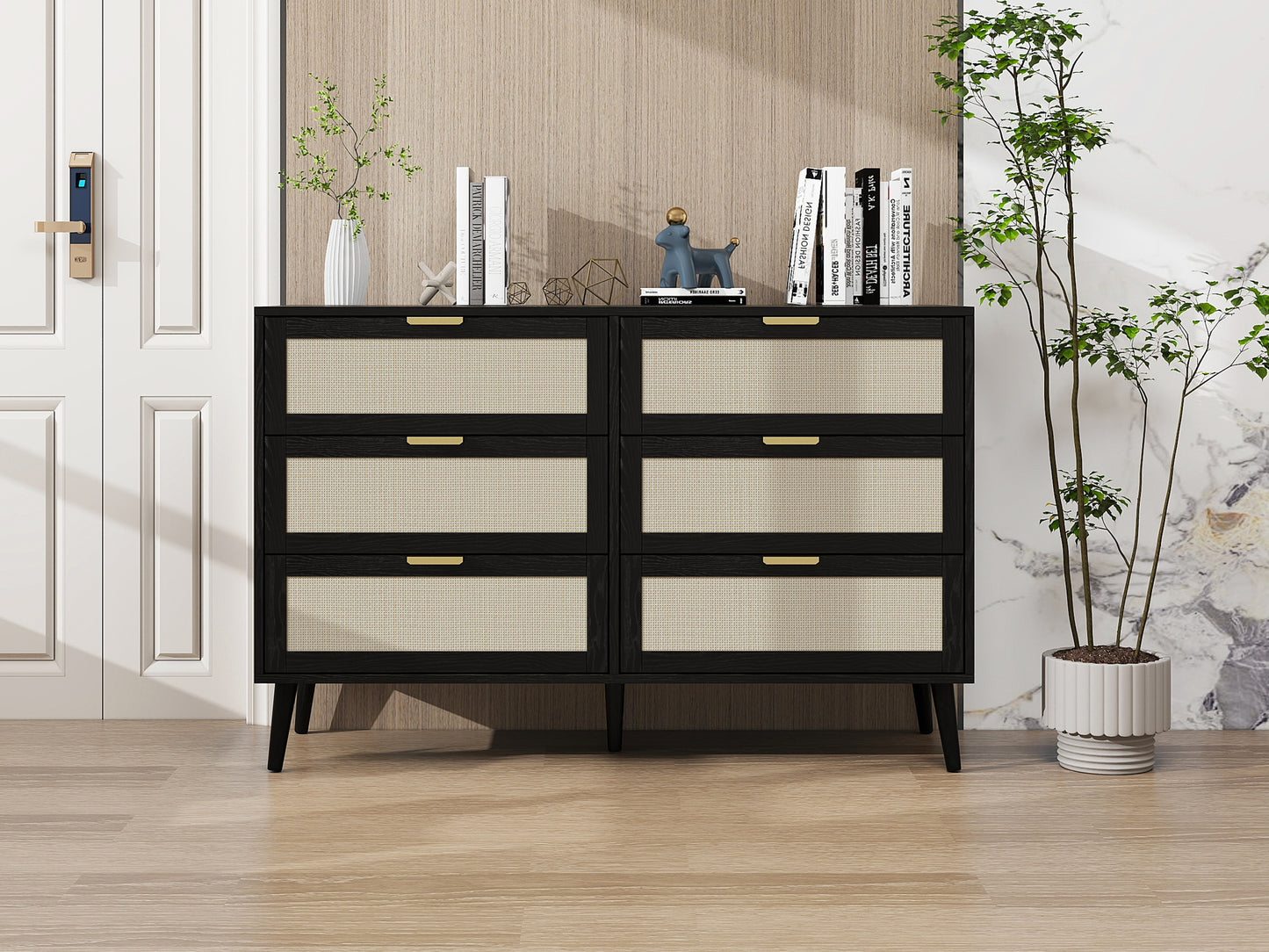 Chic Black Wooden Dresser