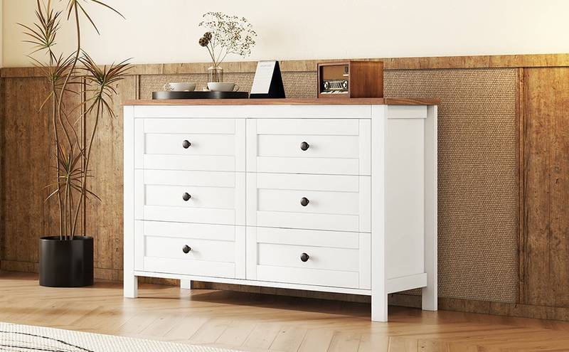 Charming Rustic Dresser with Six Drawers