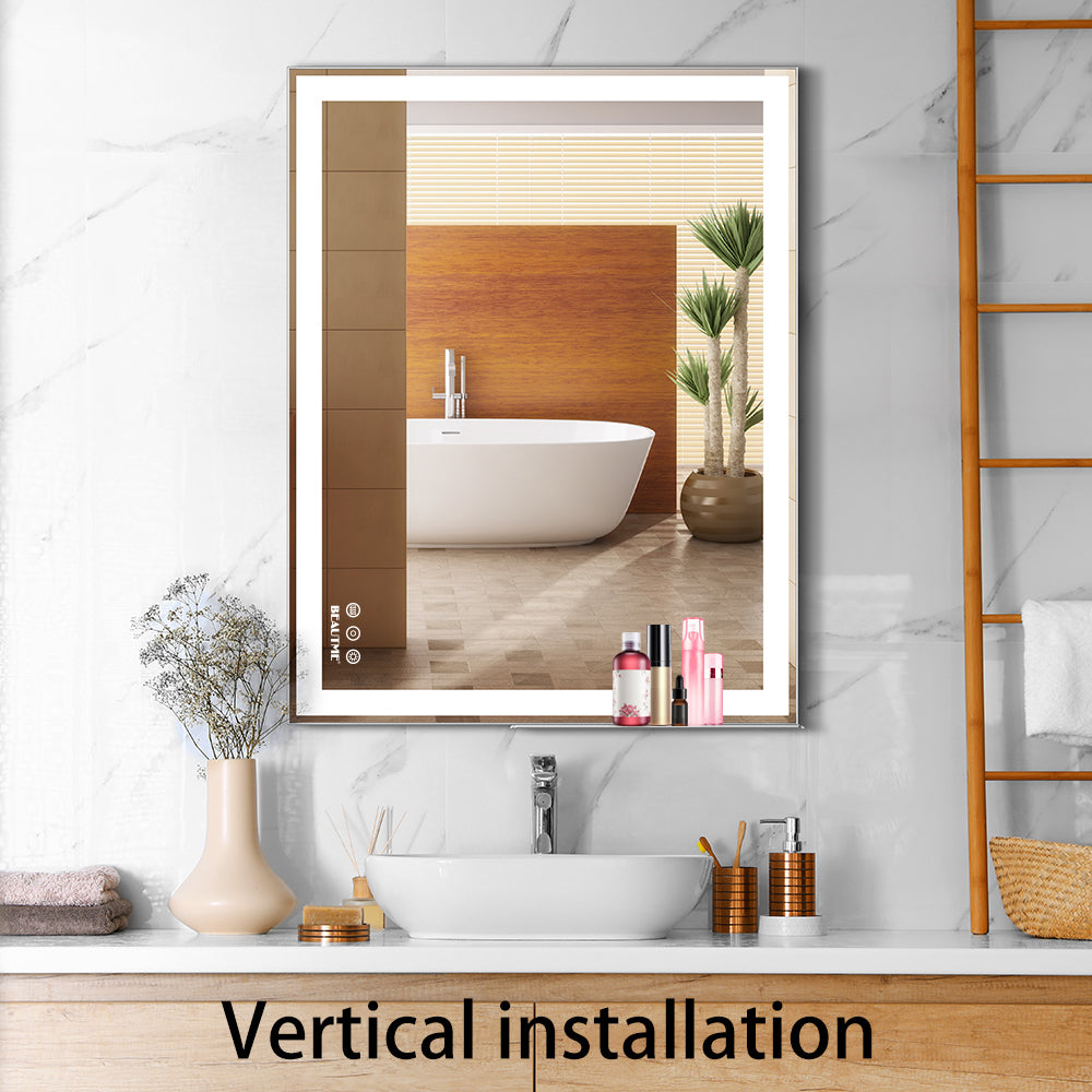 Smart Touch LED Bathroom Mirror with Adjustable Lighting